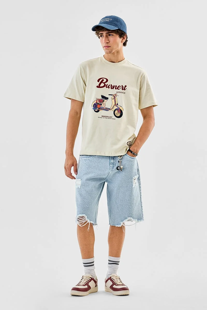 SNITCH Burnert 100% Cotton Regular Fit T-Shirt